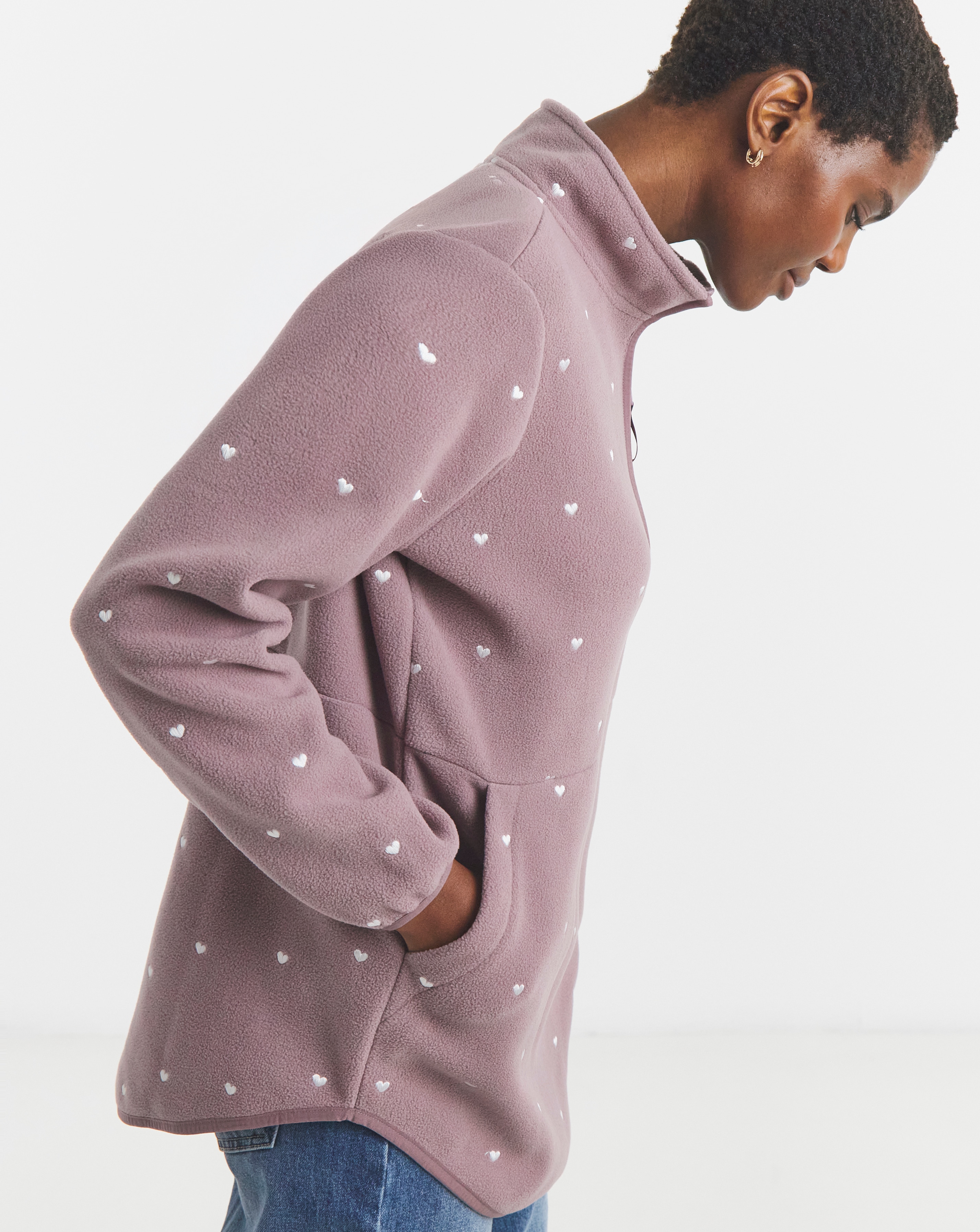 New In - Zip Through Longline Fleece