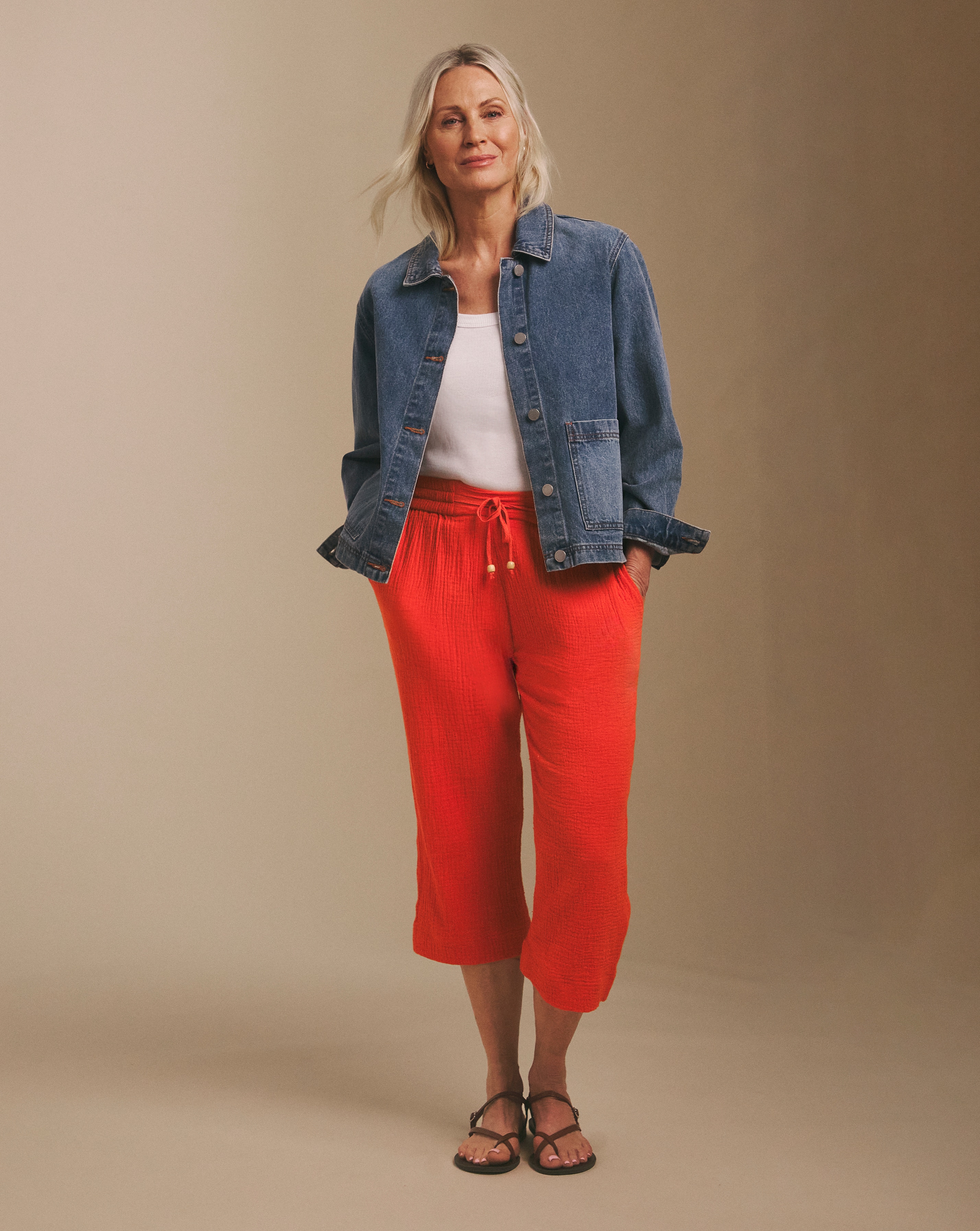 New In - Julipa Cheesecloth Crop Trousers