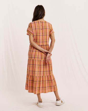 Julipa Tiered Check Midi Dress