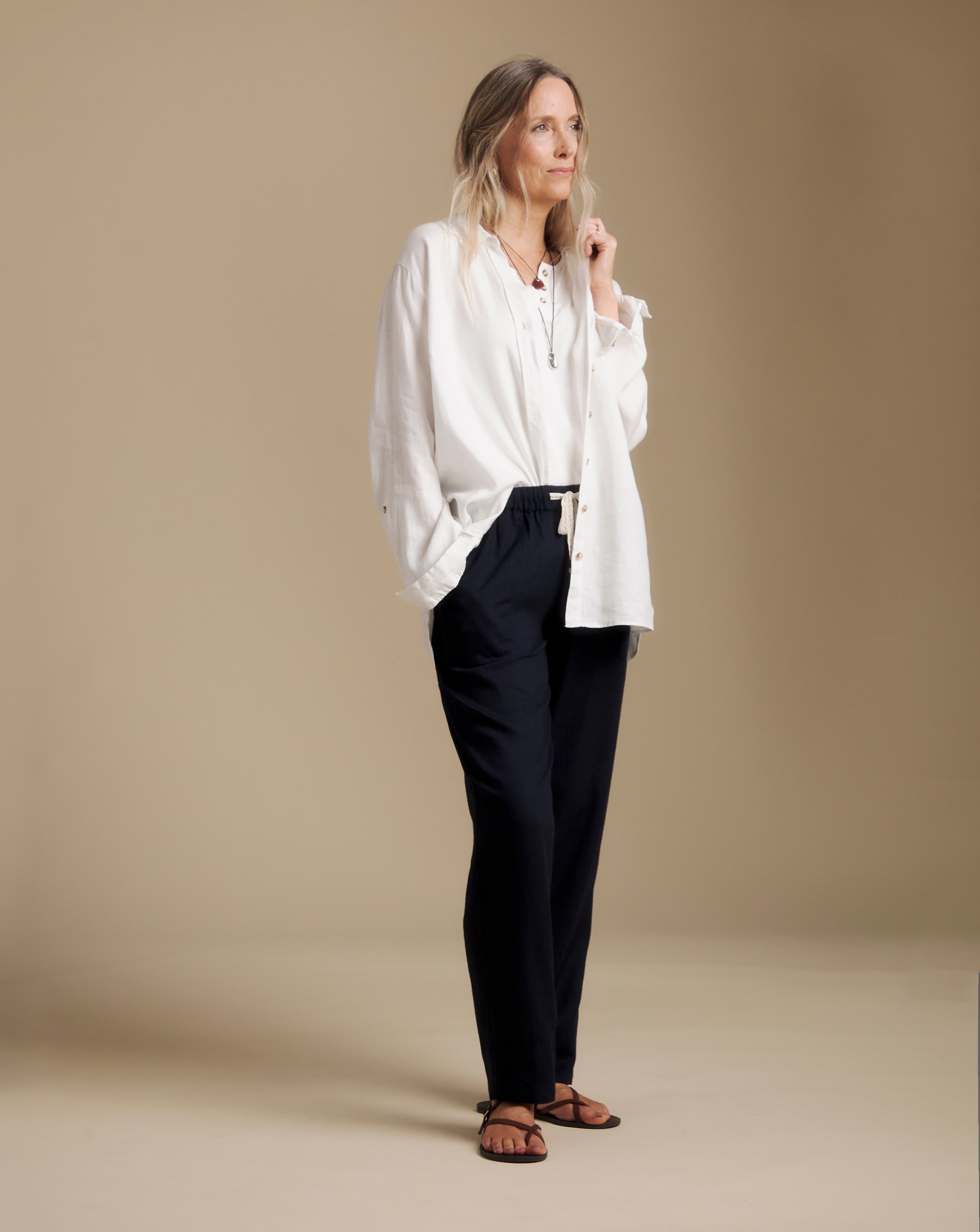 Julipa Petite Tapered Linen Trousers