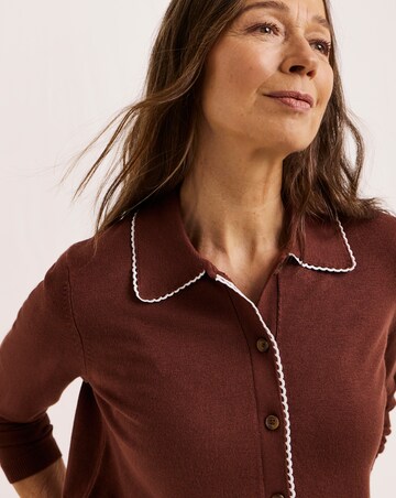 Julipa Scallop Trim Button Down Cardigan