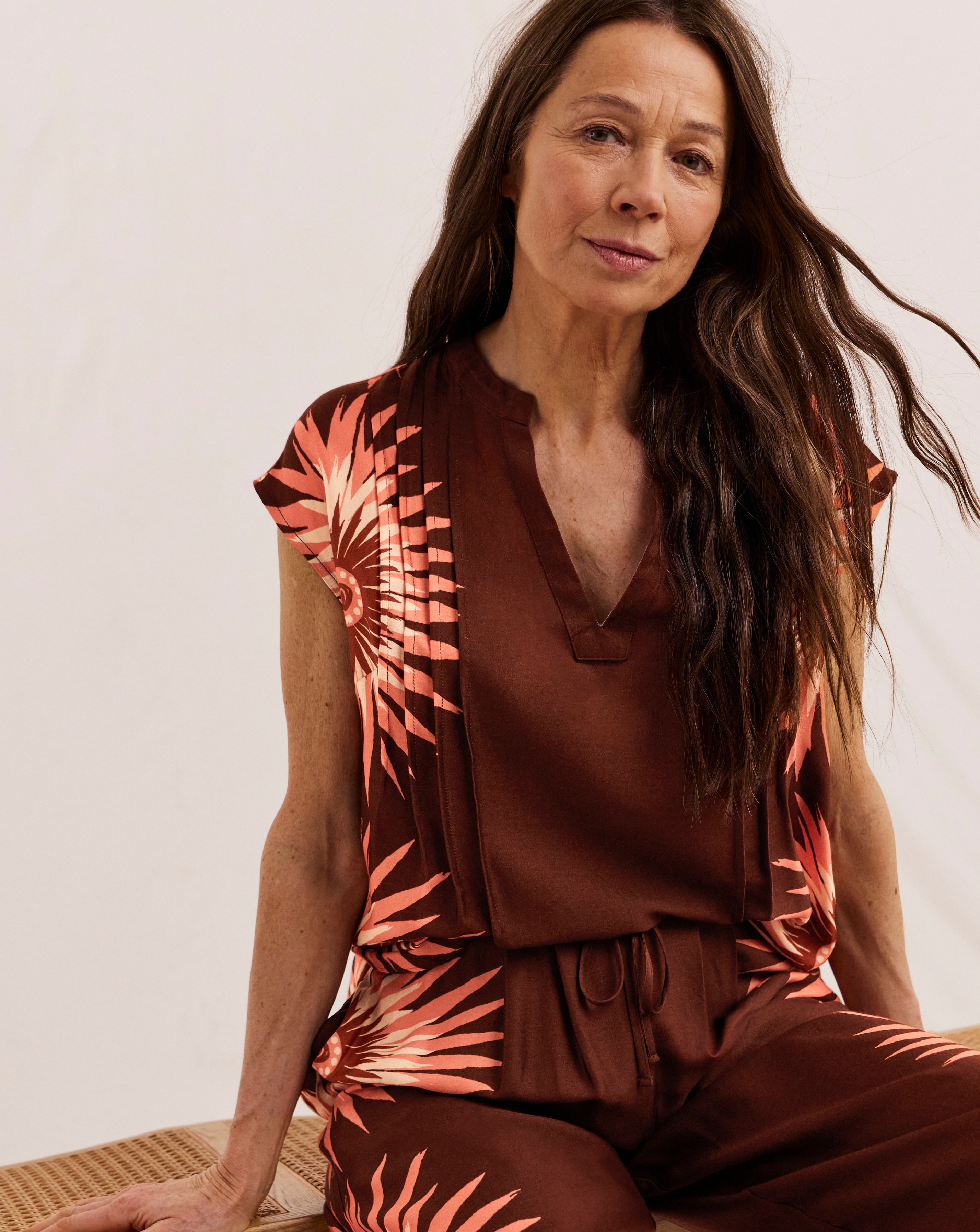 New In - Julipa Pintuck Printed Co-ord Top