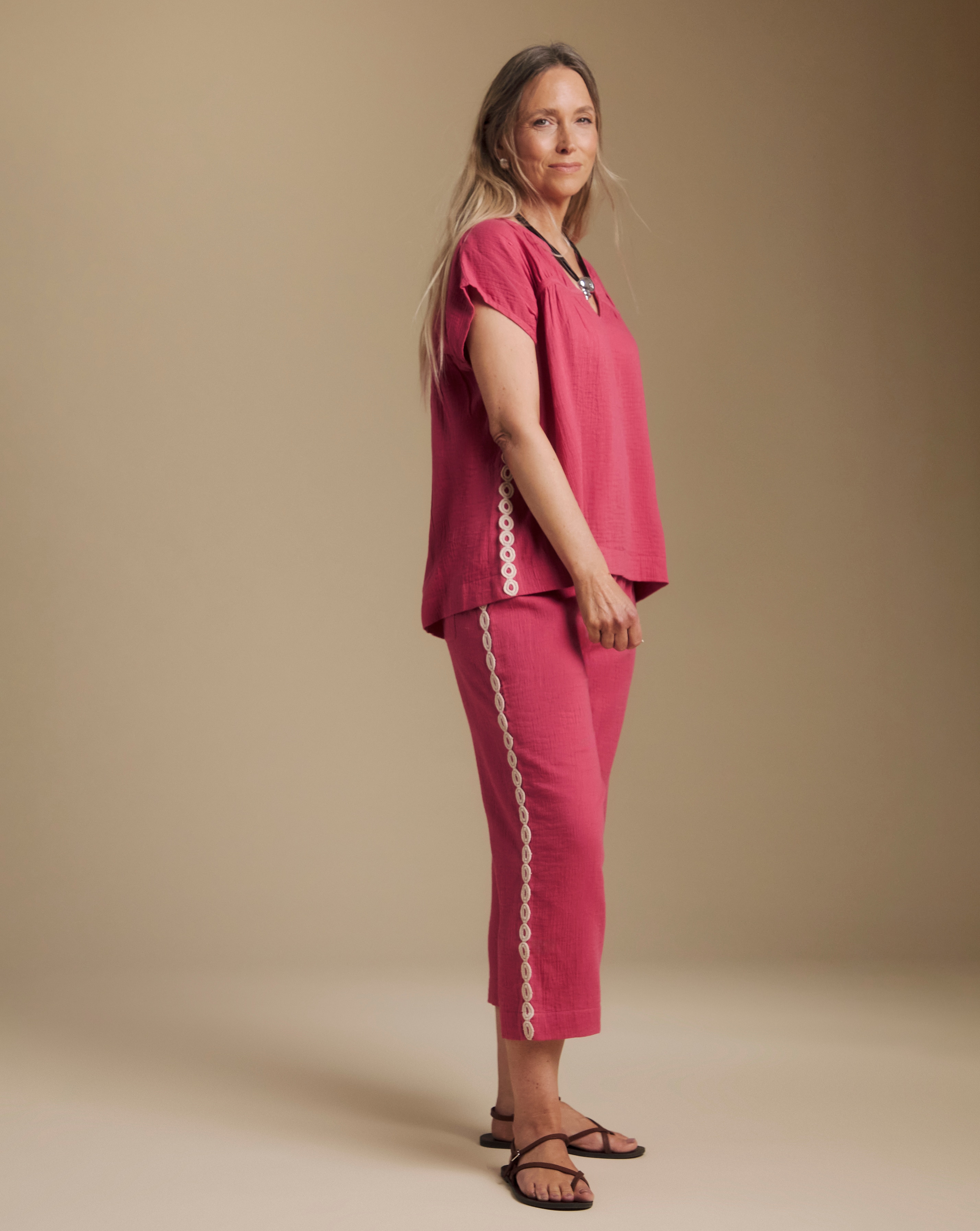 New In - Julipa Cheesecloth Crop Trouser