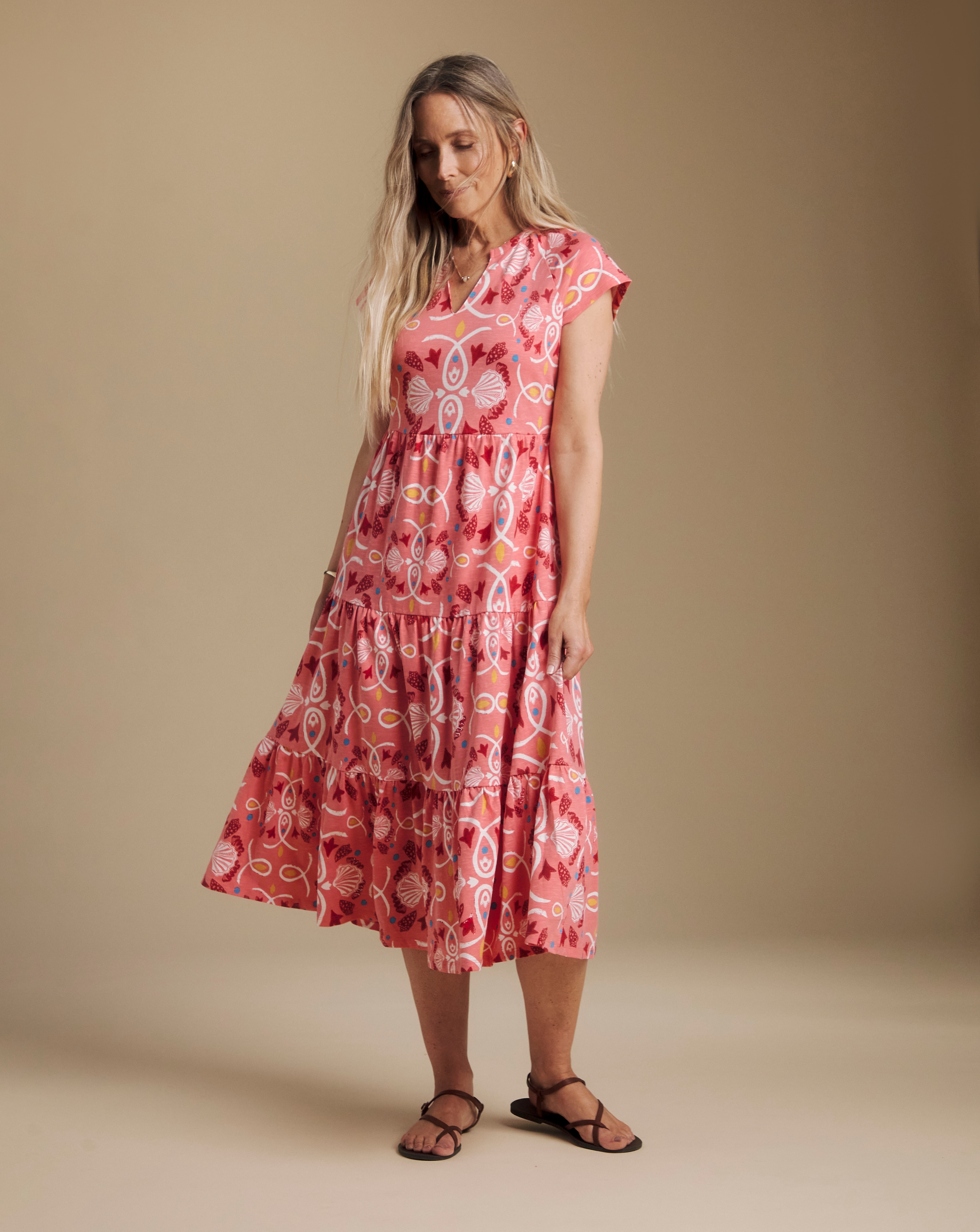 New In - Julipa Tiered Cotton Midi Dress