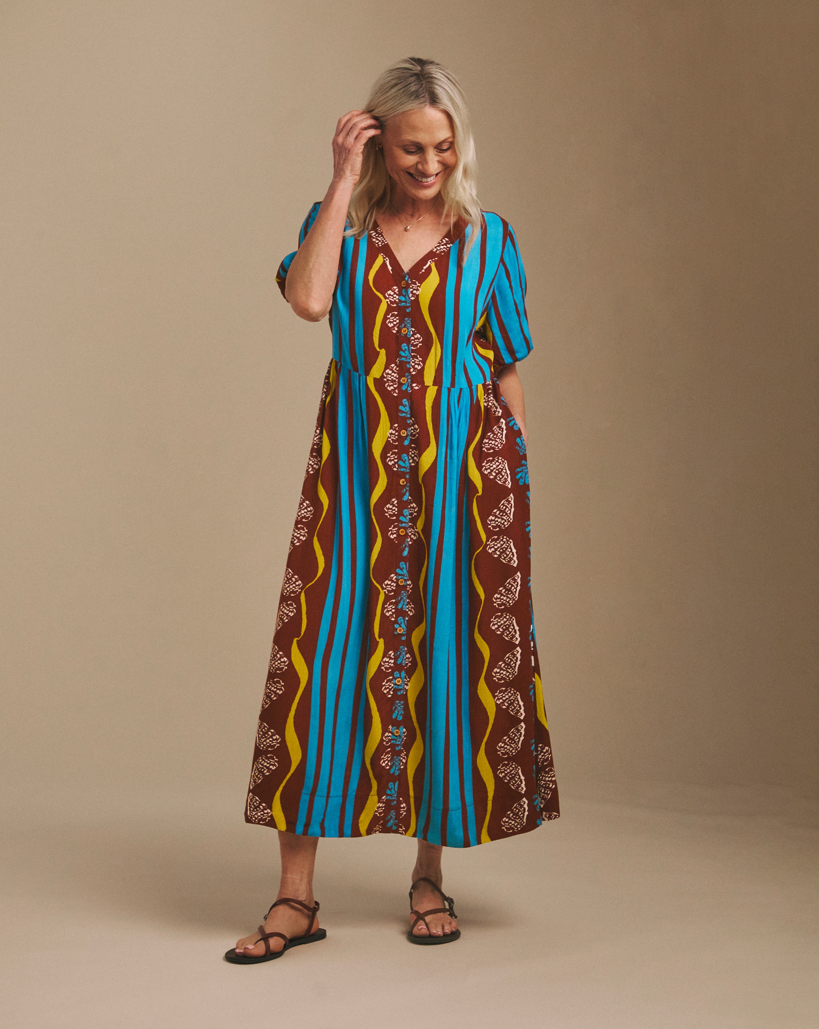 New In - Julipa Petite Crinkle Button Down Dress