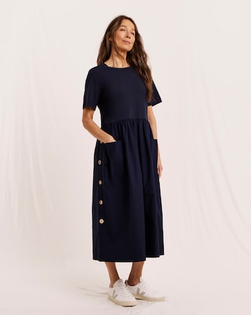 Julipa Petite Button Detail Midi Dress