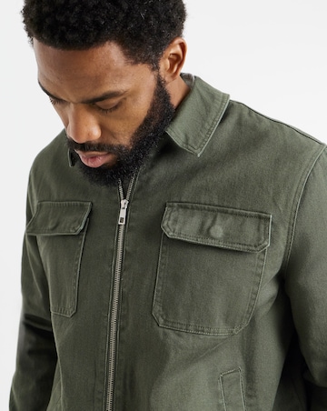 Cotton Twill Zip Harrington