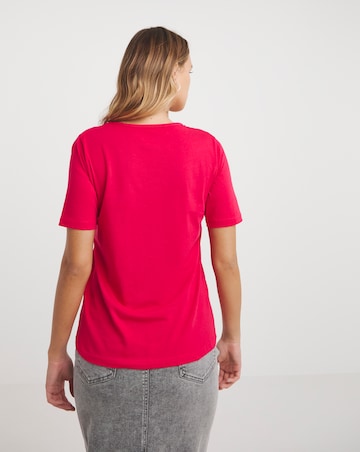 Magenta Diamante Trim Tee