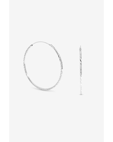 Simply Silver Sterling Silver 925 Polished Sleeper Hoop Earrings