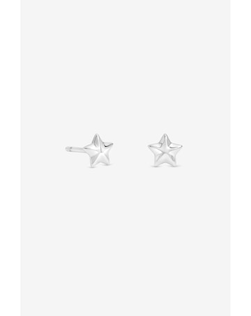 Simply Silver Sterling Silver 925 Mini Polished Star Stud Earrings