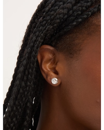 Simply Silver Sterling Silver 925 Polished Textured Ridged Stud Earrings