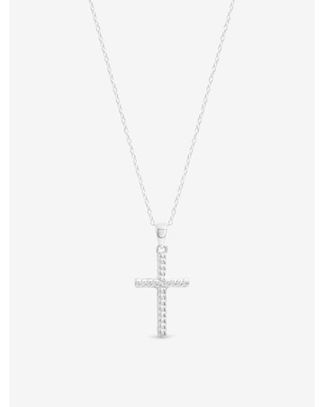 Simply Silver Sterling Silver 925 Polished Ridged Cross Pendant