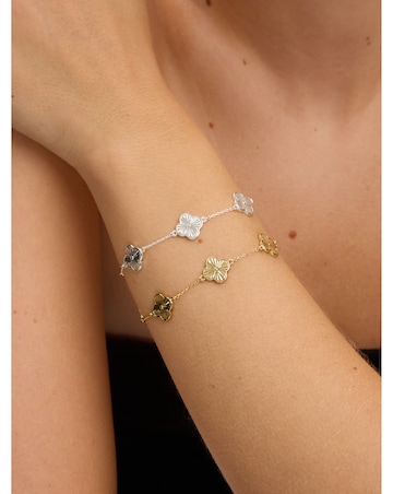 Jon Richard Silver Plated Diamond Cut Clover Bracelet