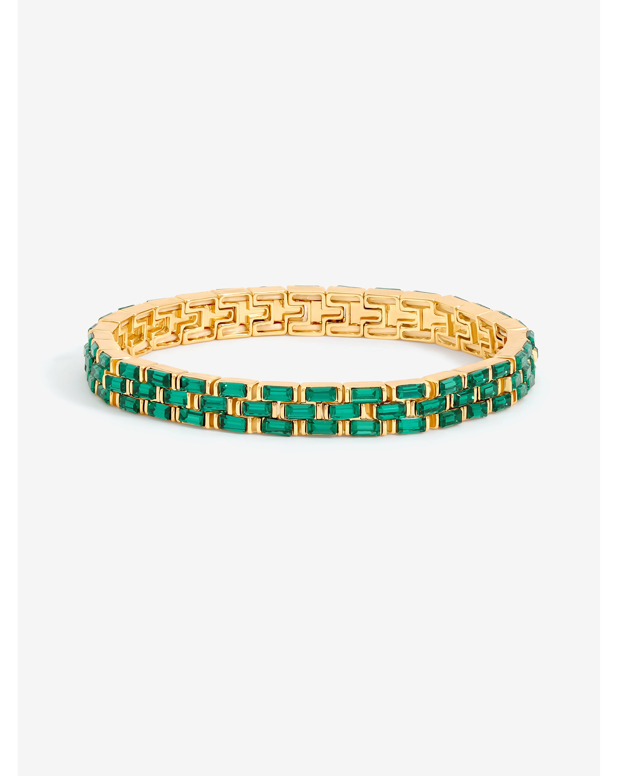 Gold Plated Emerald Chain Bracelet