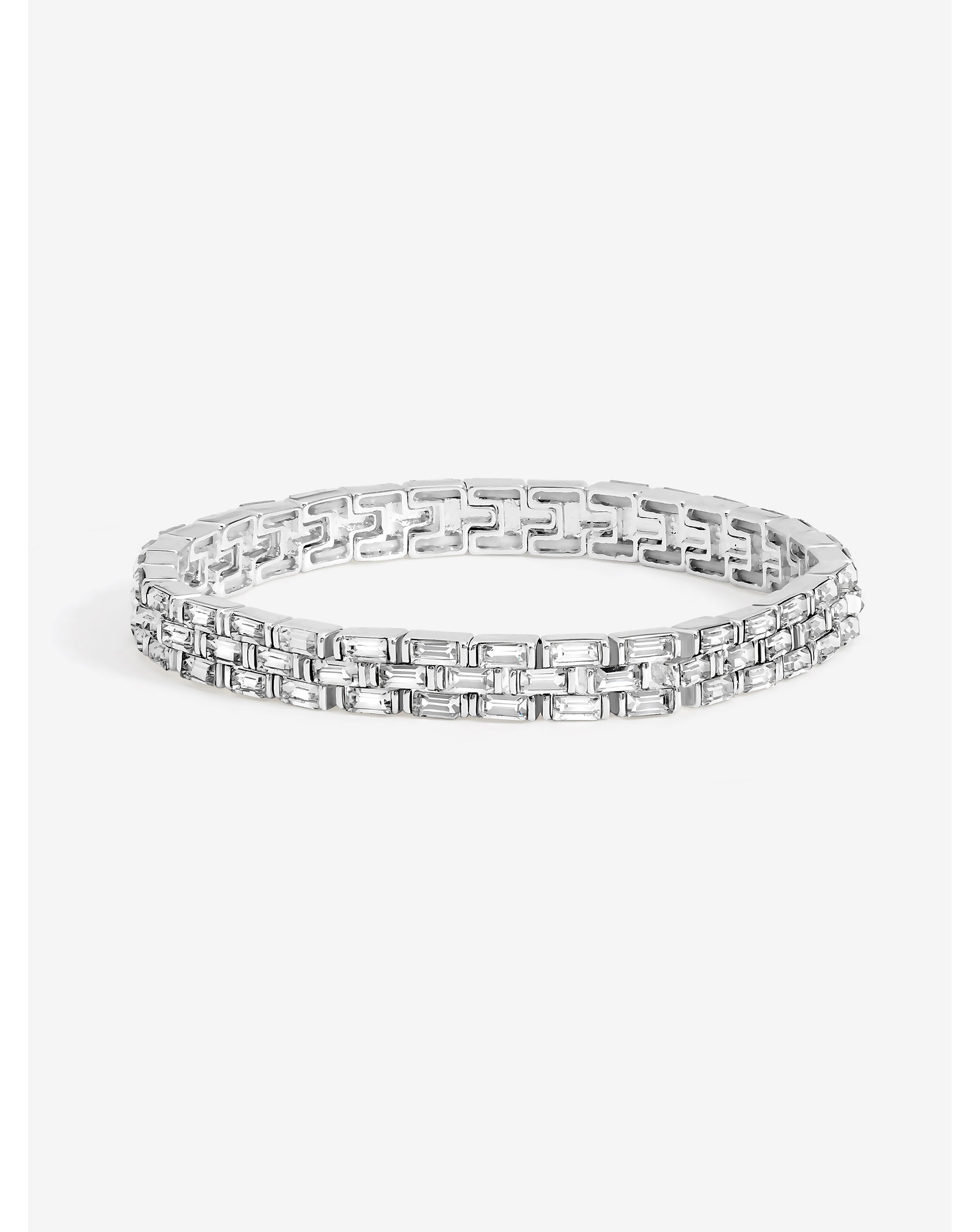 Silver Plated Crystal Chain Bracelet