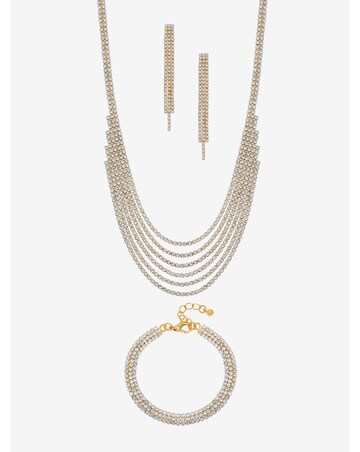 Mood Gold Crystal Multirow Three Piece Set