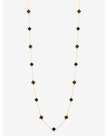 Mood Gold & Jet Long Clover Necklace