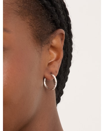 Sterling Silver 925 Diamond Cut Hoops