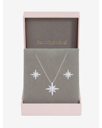 Jon Richard Rhodium Plated Pave Star Set