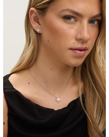 Jon Richard Rhodium Plated Pave Star Set