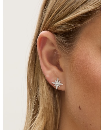 Jon Richard Rhodium Plated Pave Star Set