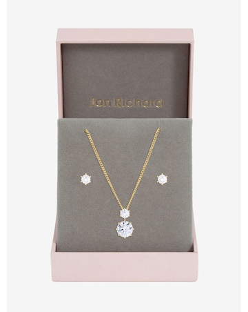 Jon Richard Gold Plated and Cubic Zirconia Round Drop Box Set - Gift Box