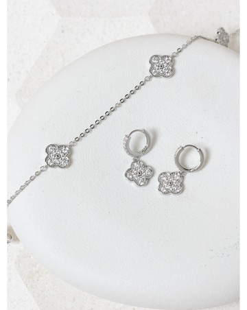 Jon Richard Rhodium Clover Necklace