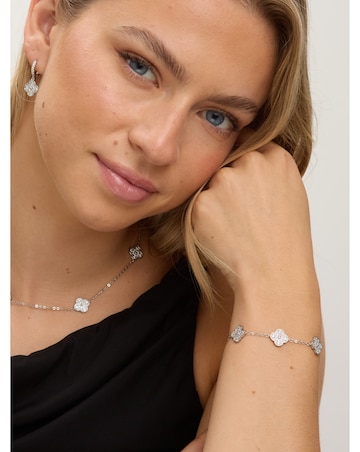 Jon Richard Rhodium Clover Necklace