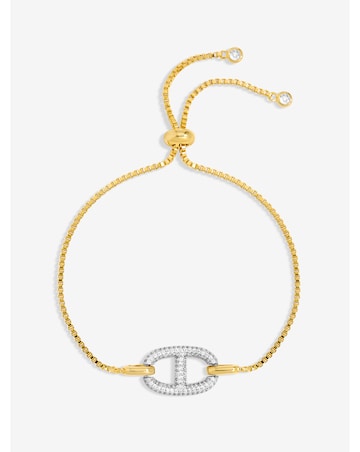 Jon Richard 18K Gold Plated and Crystal Toggle Bracelet