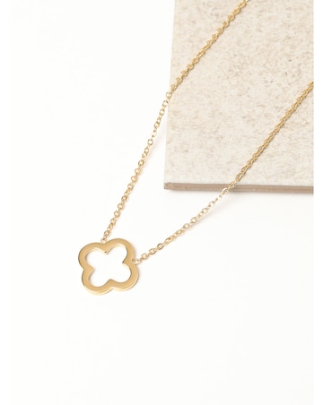 Jon Richard Waterproof Gold Plated Clover Pendant