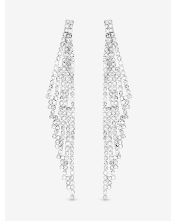 Jon Richard Silver Plated and Crystal Statement Drop Earrings