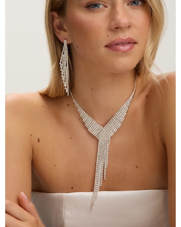 Jon Richard Silver Plated and Crystal Statement Drop Earrings