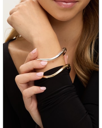 Jon Richard Silver Plated Polished Wave Cuff Bracelet