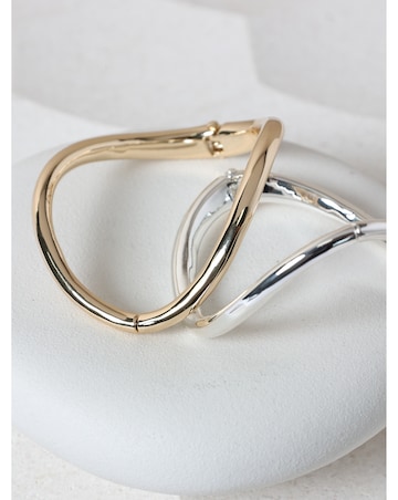 Jon Richard Silver Plated Polished Wave Cuff Bracelet