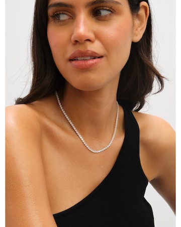 Jon Richard Waterproof Sterling Silver Plated Tennis Necklace