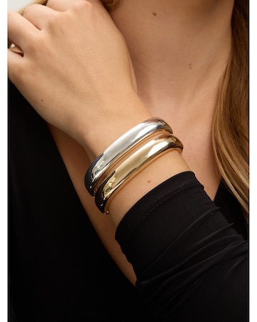 Jon Richard Silver Plated Polished Rectanglar Bangle