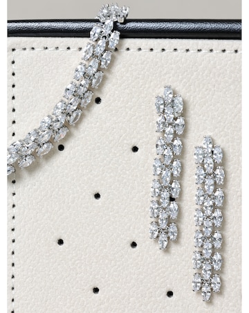 Jon Richard Rhodium Plated and Cubic Zirconia Navette Bracelet