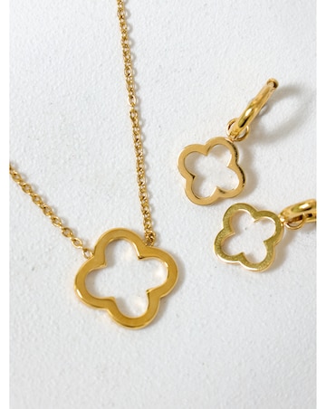 Jon Richard Waterproof Gold Plated Clover Huggie Hoops