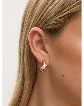 Jon Richard Gold Plated and Crystal Half Hoop Earrings