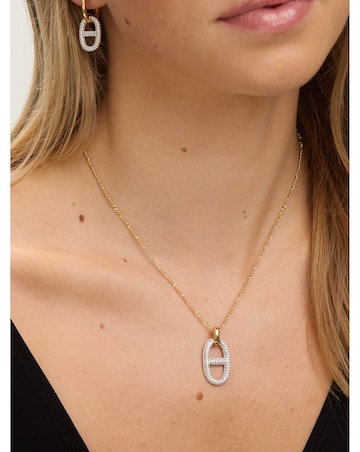 Jon Richard 18K Gold Plated Two Tone Pave Link Necklace