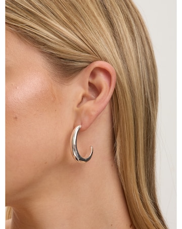 Jon Richard Silver Plated Polished Large Curve Hoops