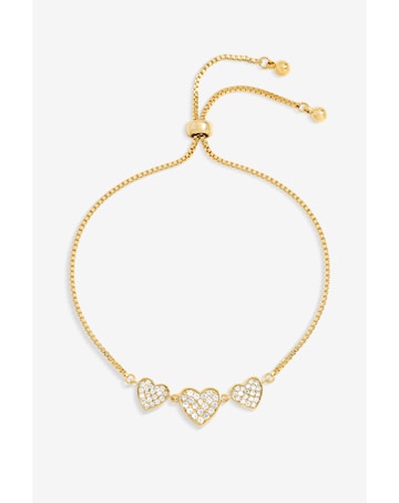 Jon Richard 18K Gold Plated Micro Pave Heart Bracelet