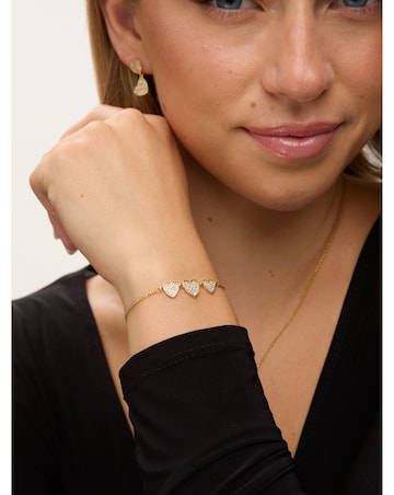 Jon Richard 18K Gold Plated Micro Pave Heart Bracelet