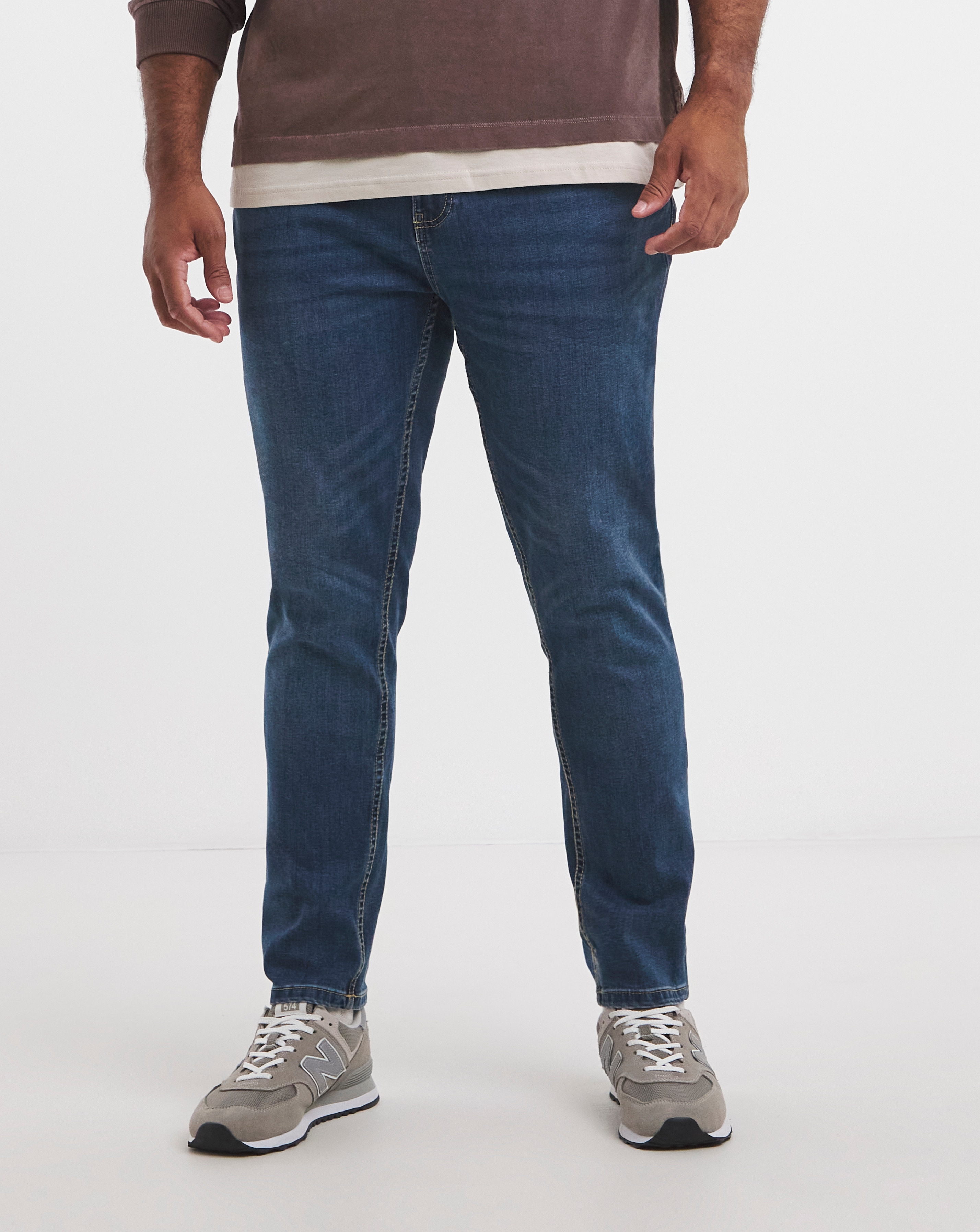 Skinny Fit Stretch Jeans Mid Wash