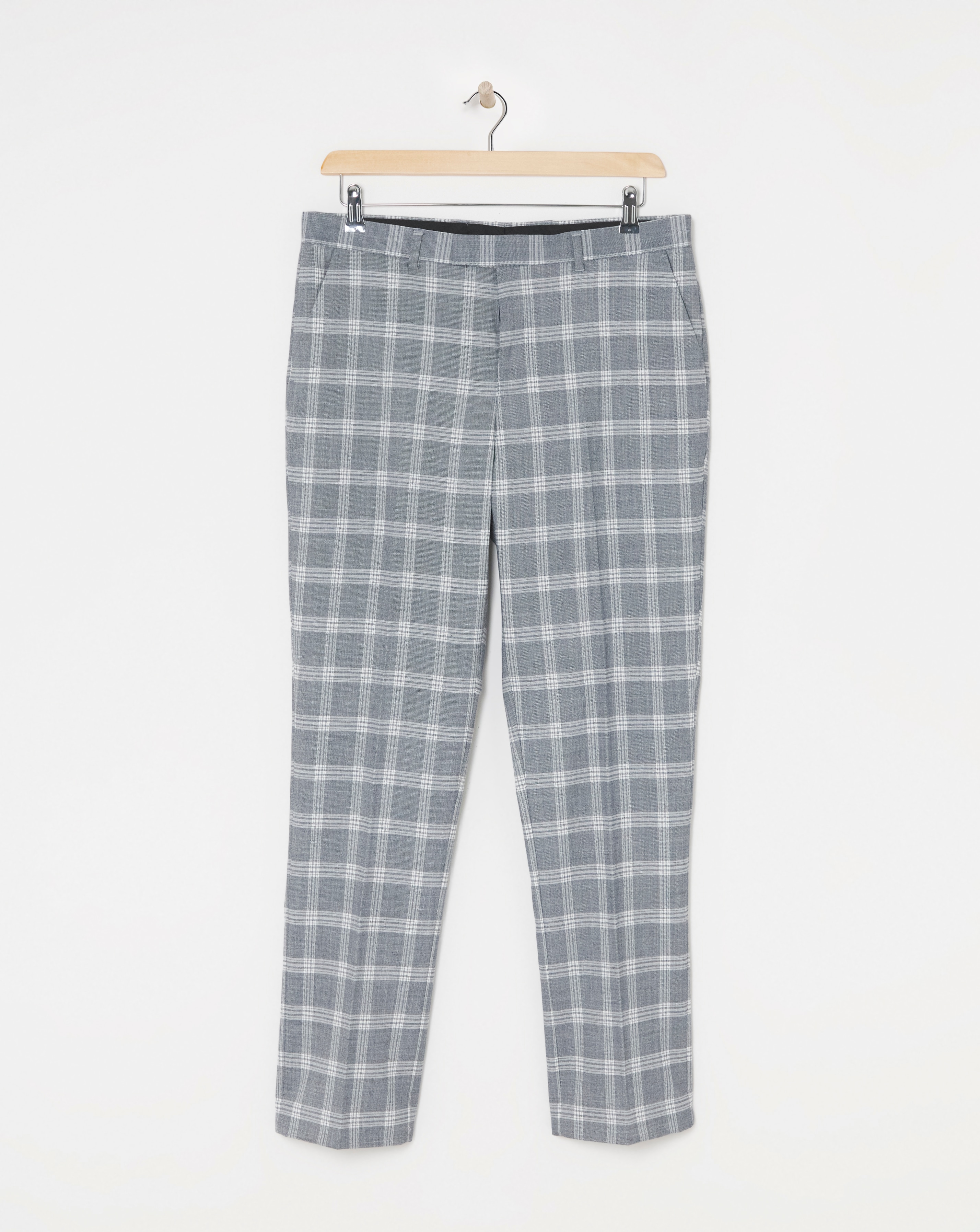 Light Grey Check Reg Fit Suit Trouser