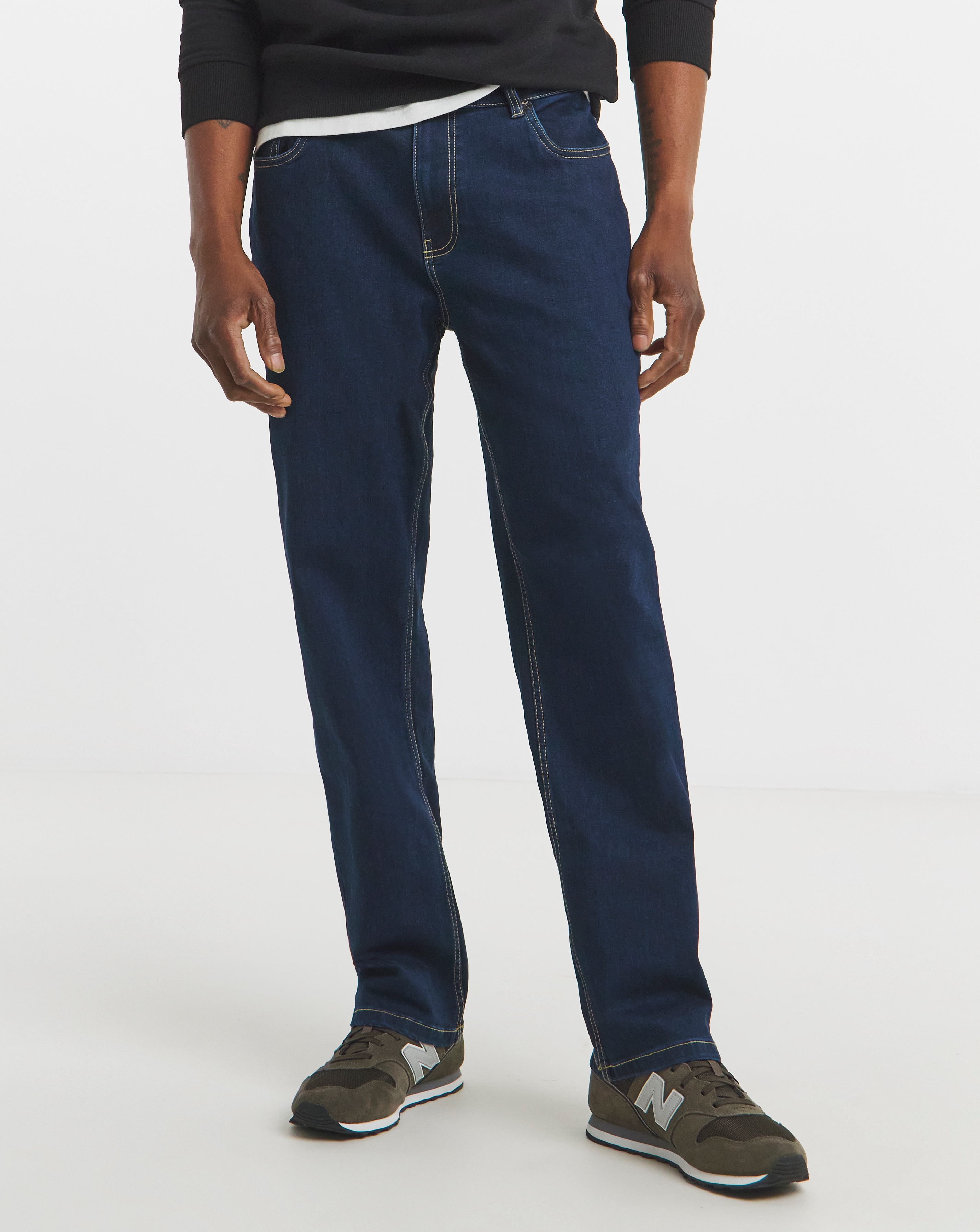 Straight Fit Stretch Jeans Rinse Wash