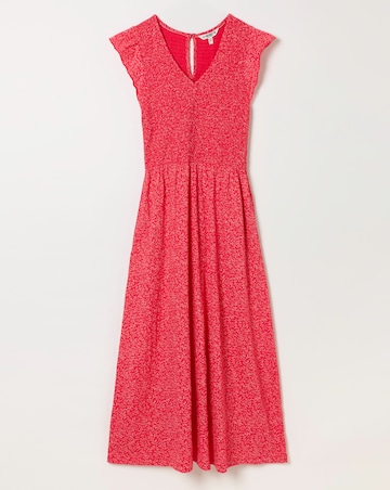 Demi Coral Jersey Midi Dress