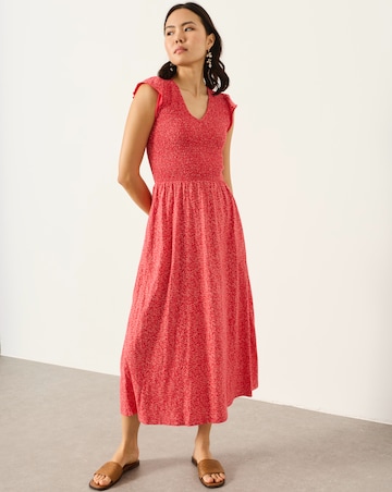 Demi Coral Jersey Midi Dress