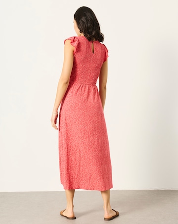 Demi Coral Jersey Midi Dress