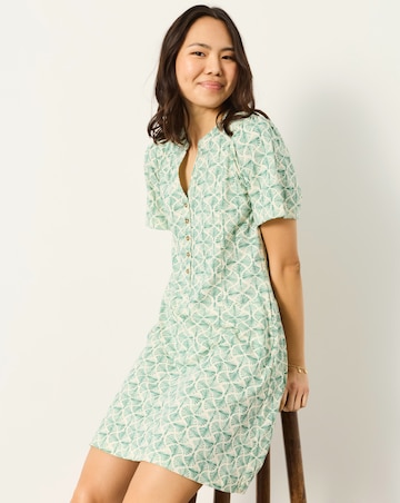 Fatface Meggie Fan Geo Jersey Dress